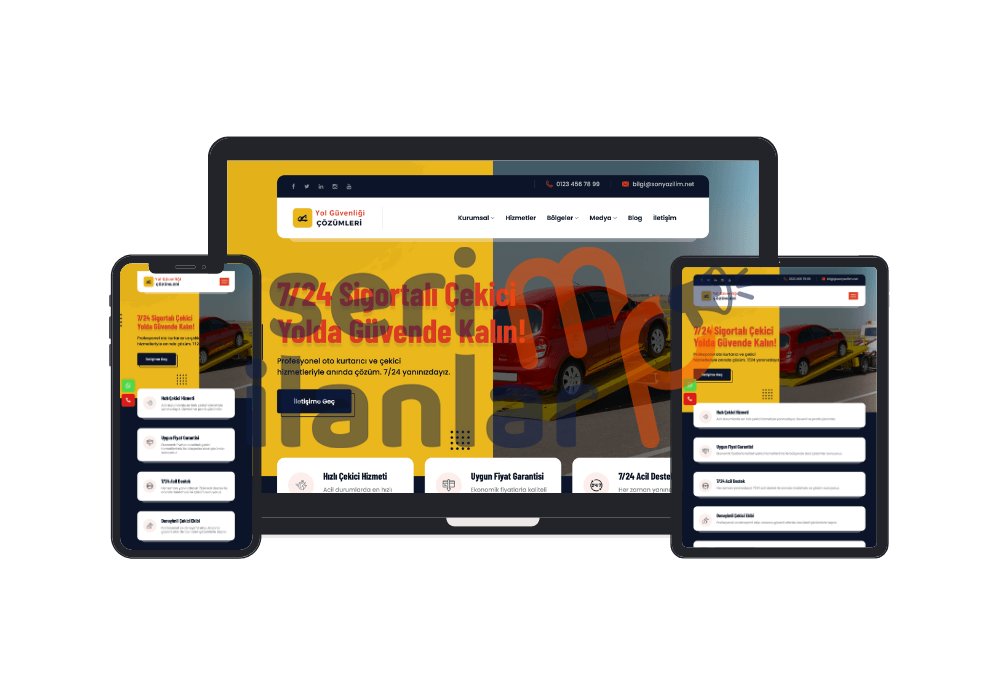 Çekici ve Oto Kurtarıcı Hazır Web Tasarım